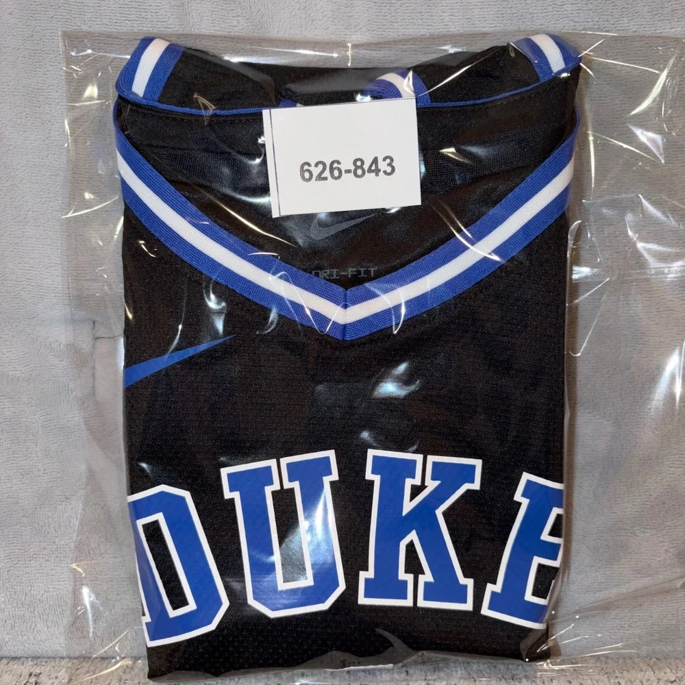 Nike Duke Blue Devils Basketball Jersey Kids Large Black Blue #1‎ Dri-FIT Elite